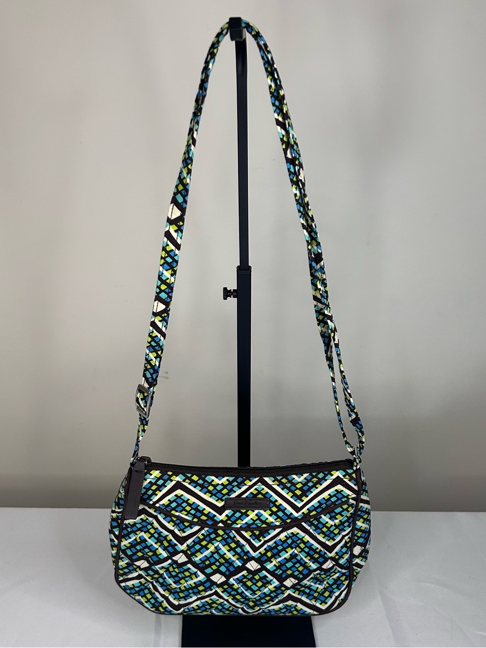 Vera Bradley Quilted Crossbody in Blue, Green, Black and White